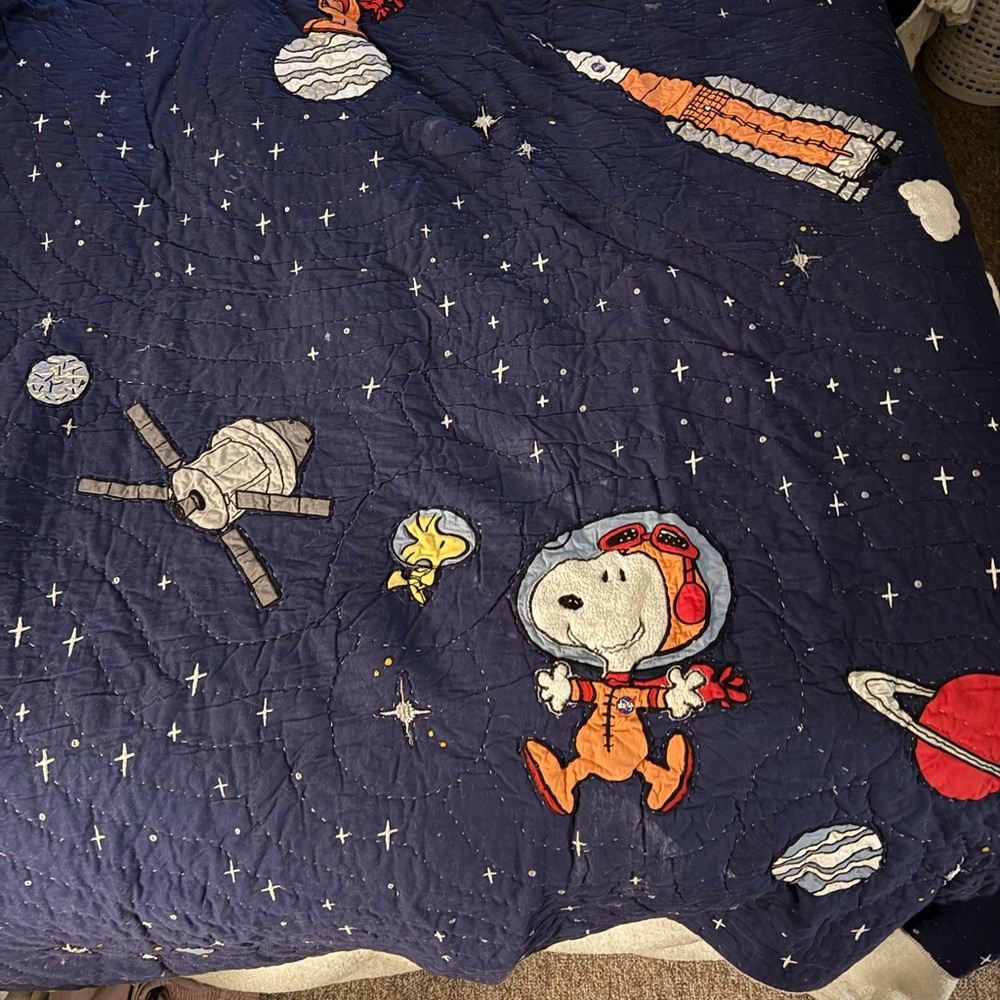 Pottery Barn Kids Space Adventure Quilt - Dark Blue